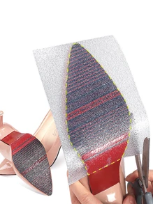 1 rollo Almohadillas para zapatos gruesas, recortables, antideslizantes, resistentes al desgaste, silenciosas, impermeables, accesorio para zapatos para tacones altos, zapatos, sandalias - transparente - Ver 2