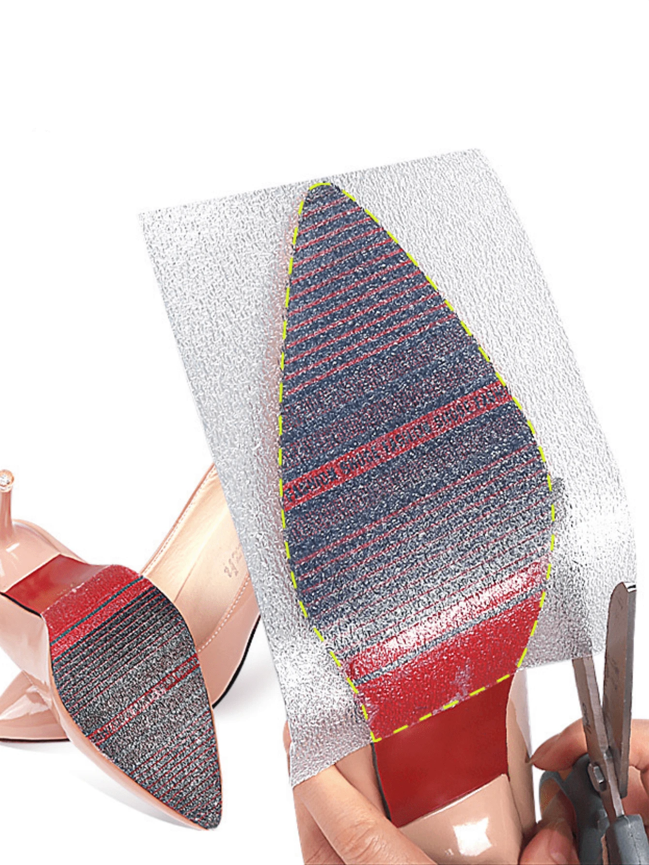 1 rollo Almohadillas para zapatos gruesas, recortables, antideslizantes, resistentes al desgaste, silenciosas, impermeables, accesorio para zapatos para tacones altos, zapatos, sandalias
