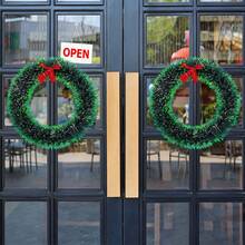 1pc Christmas Pine Needle Bow Wreath, Holiday Window Display Prop, Suitable For Home, Festival, Wedding, Party, Entrance, Christmas Decor