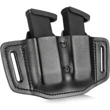 Gun Flower Universal Double Magazine Holder OWB Mags Holster Fits 9mm/.40 Double Stack Mags - Black - View 1