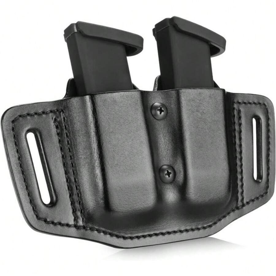 Gun Flower Universal Double Magazine Holder OWB Mags Holster Fits 9mm/.40 Double Stack Mags - Black - View 1
