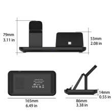 3 In 1 USB Charging Station Fast Charger Compatible With Samsung Galaxy S25 S24 S23 S22 S21 Wireless Charger Compatible With Samsung Galaxy Watch - Black - View 5