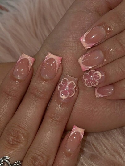 24 قطعة ملصقات فنية ثلاثية الأبعاد لأظافر بتصميم بسيط وجميل بنقشة الجريب فروت، تصميم يدوي راقي مناسب للطلاب وموظفي المكاتب والمواعيد والتنقلات، مستلزمات أظافر