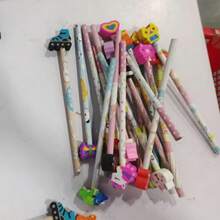 10pcs Random Cartoon Cute Pencil Writing Learning Office Pencil With Eraser Head Exam Special  Learning Stationery Prize
