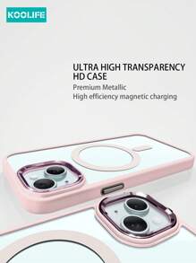 Koolife [2 件套] 1 件磁性无线充电 PC+TPU 全覆盖手机保护壳，1 件鹰眼镜头膜，兼容 17 ProMax/17/17 Pro/17 Air/11/12 Pro/13/14 Plus/15 ProMax/16/16 Pro/16 Plus/16 ProMax - 粉色 - 查看 3