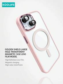 Koolife [2 件套] 1 件磁性无线充电 PC+TPU 全覆盖手机保护壳，1 件鹰眼镜头膜，兼容 17 ProMax/17/17 Pro/17 Air/11/12 Pro/13/14 Plus/15 ProMax/16/16 Pro/16 Plus/16 ProMax - 粉色 - 查看 2