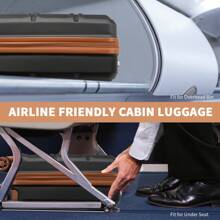 Vali xách tay 16 inch nhẹ ABS Vỏ cứng có khóa TSA Bánh xe xoay Tay cầm dạng ống lồng cho hành lý xách tay Vali du lịch Vali vali Vali bền bỉ - Đen-1 - Xem 4