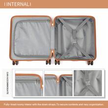 Vali xách tay 16 inch nhẹ ABS Vỏ cứng có khóa TSA Bánh xe xoay Tay cầm dạng ống lồng cho hành lý xách tay Vali du lịch Vali vali Vali bền bỉ - Đen-1 - Xem 8