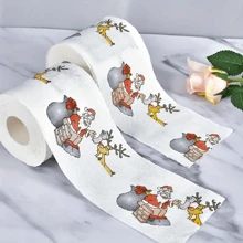 1 Roll, Printed Christmas Creative Roll Paper, Santa Claus Toilet Paper, Creative Toilet Paper, Cool Pattern Tissue, Colorful Napkin, Christmas Decoration,Christmas - Multicolor - View 16