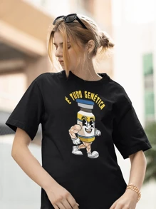 Unisex Basic T-Shirt It's All Genetics Workout Gym - 黑色 - 查看 2