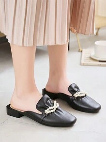 Women's Comfortable Soft Bottom Slip-On Slippers, Fashionable Slip-On Sandals For Outdoor Wear - Black - View 2