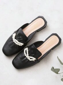 Women's Comfortable Soft Bottom Slip-On Slippers, Fashionable Slip-On Sandals For Outdoor Wear - Black - View 1