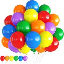 10/30/50/100/135 件 5/10/12/18 英寸彩虹粉彩气球花环拱门套装，红橙黄绿蓝紫黑白色乳胶气球套装适用于生日派对婚礼订婚周年纪念新娘送礼会单身派对圣诞节万圣节主题派对装饰 - 彩色 - 查看 22