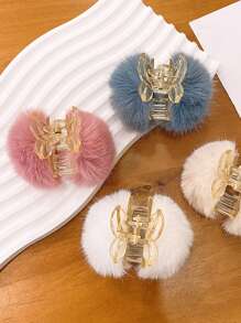 3 chiếc kẹp tóc nữ màu trơn bằng acrylic giả lông thỏ hình quả anh đào dễ thương, phụ kiện tóc phong cách Kawaii dùng hàng ngày, kẹp tóc càng cua, kẹp tóc cài đầu, đồ dùng học tập, mùa đông, phụ kiện đội đầu, ghim cài tóc - Nhiều màu - Xem 7