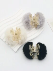 3 chiếc kẹp tóc nữ màu trơn bằng acrylic giả lông thỏ hình quả anh đào dễ thương, phụ kiện tóc phong cách Kawaii dùng hàng ngày, kẹp tóc càng cua, kẹp tóc cài đầu, đồ dùng học tập, mùa đông, phụ kiện đội đầu, ghim cài tóc - Nhiều màu - Xem 9
