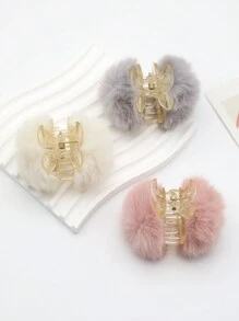 3 chiếc kẹp tóc nữ màu trơn bằng acrylic giả lông thỏ hình quả anh đào dễ thương, phụ kiện tóc phong cách Kawaii dùng hàng ngày, kẹp tóc càng cua, kẹp tóc cài đầu, đồ dùng học tập, mùa đông, phụ kiện đội đầu, ghim cài tóc - Nhiều màu - Xem 8