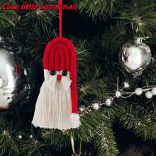 1pc Christmas Tree Decor Hanging Ornament, Snowman Knitted Hanging Decoration, Home Decor - Multicolor - View 2