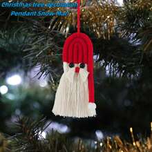1pc Christmas Tree Decor Hanging Ornament, Snowman Knitted Hanging Decoration, Home Decor - Multicolor - View 4