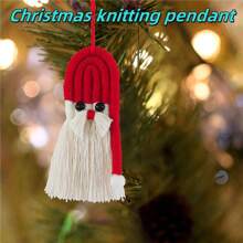 1pc Christmas Tree Decor Hanging Ornament, Snowman Knitted Hanging Decoration, Home Decor - Multicolor - View 3