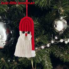 1pc Christmas Tree Decor Hanging Ornament, Snowman Knitted Hanging Decoration, Home Decor - Multicolor - View 1