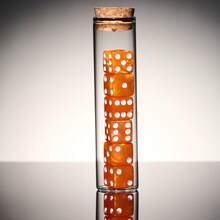 1 套/8 件，16 毫米珍珠纹理骰子、玻璃瓶和天鹅绒袋套装，棋盘游戏骰子，适用于节日礼物、派对游戏、收藏品、数字学习 - 彩色 - 查看 20