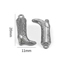 3pcs Stainless Steel 18K Gold-Plated Boots Pendant Pendant DIY Necklace Earrings Jewelry Accessories Making