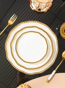 1 件陶瓷盘子，适用于家庭、客厅、餐厅、厨房牛排盘、西式托盘，适用于谷物、蔬菜、肉类、面包，适用于户外、婚礼、派对、礼物、生日 - 彩色 - 查看 9