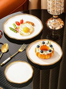 1 件陶瓷盘子，适用于家庭、客厅、餐厅、厨房牛排盘、西式托盘，适用于谷物、蔬菜、肉类、面包，适用于户外、婚礼、派对、礼物、生日 - 彩色 - 查看 12