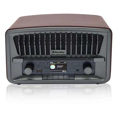  Vintage Digitale Draagbare Radio DAB/DAB+/FM Bluetooth USB Stereo AUX-IN, Dubbele Wekker, Roadstar, HRA-270D+BT, Hout