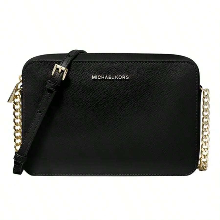 Michael Kors Jet Set Large Saffiano Cross Bag Black SHEIN USA