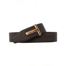 Tom Ford T Buckle Reversible Leather Belt Chocolate Black - 棕色 - 查看 2