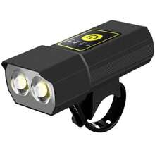 1pc Aluminum Alloy Bicycle Front Light, USB Rechargeable High Brightness Mountain Bike Warning Light For Night Riding - Black - View 9
