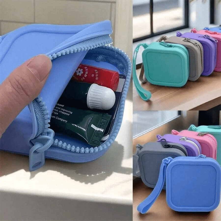 Silicone Organizer Wallet Coin Purse Simple Waterproof Zipper Cosmetic Bag Earphone Bag,Christmas Gifts,Pouch,Travel,Gifts For Women,Women's Necessaire,Travel Essential,Pouch,Clutch / Small Handbag,Necessaire,Makeup Organizer,Makeup Organize,Pouch,Brush Holder,Mini Pouch,Large Capacity Pouch