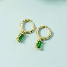 1 đôi bông tai thả hình học thích hợp để đeo hàng ngày - Vàng - Xem 13