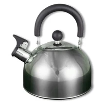 Chaleira Inox Apito 2,5 Litros Com Tampa Alça Cozinha Fogão Chá Café Restaurante - Prata - Visão 2