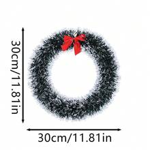 1pc Christmas Pine Needle Bow Wreath, Holiday Window Display Prop, Suitable For Home, Festival, Wedding, Party, Entrance, Christmas Decor