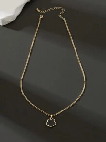 1 件男士时尚黑色幸运四叶草吊坠项链，情人节约会的绝佳礼物 - 黑色 - 查看 3