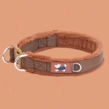 1 件可调节毛绒基质宠物狗项圈，柔软的毛绒基质，耐用的织带，保护并保持狗的颈部温暖。 - 彩色 - 查看 15