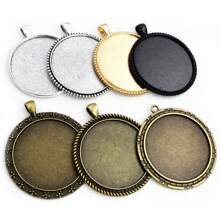 2pcs Fits 40mm Round Pendant Cabochon Blank Base Setting DIY Jewelry Making Accessories Findings
