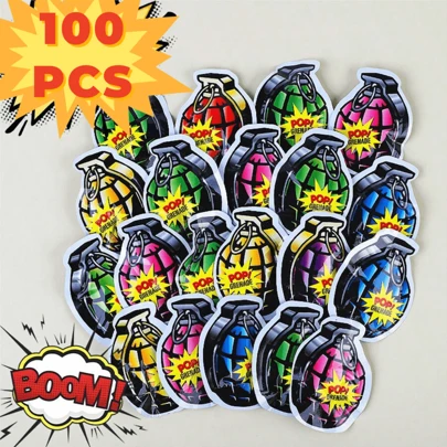 100 件新年充气臭气弹、恶作剧爆炸手榴弹、派对用品和五彩纸屑爆破器、CS 玩具，款式随机