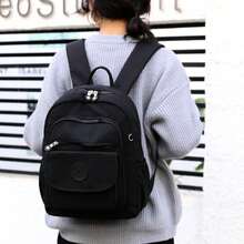 Women's Casual College Backpack Medium Waterproof Nylon - 淺粉色 - 查看 2