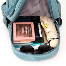 Women's Casual College Backpack Medium Waterproof Nylon - 淺粉色 - 查看 3
