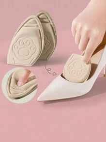 1 Pair Soft Cat Paw Metatarsal Pads, Super Cushioning Non-Slip Front Sole Inserts For High Heels