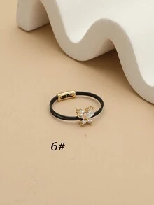 1pc Cute Sweet Women's Ring Fashion Invisible Transparent Line Pretty Butterfly Zirconia Ring Jewelry Party Gift - Multicolor - View 8