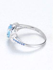 AETOLIA 1 PC Big Pure 925 Sterling Silver Sapphire Gemstone Rings For Women Fine Jewelry Luxury Engagement & Wedding Accessories Gifts - Royal Blue - View 4