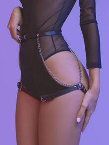 1 chiếc thắt lưng đen gợi cảm trang trí mắt cá chân, thắt lưng có thể điều chỉnh phụ kiện trang trí khiêu dâm cho nữ - màu đen - Xem 3