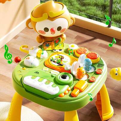 1 Bộ Bàn chơi trò chơi giáo dục đa năng cho trẻ sơ sinh và trẻ mới biết đi, Bàn học sớm, Đồ chơi phát triển trí thông minh, Quà tặng, Màu sắc và Phụ kiện ngẫu nhiên