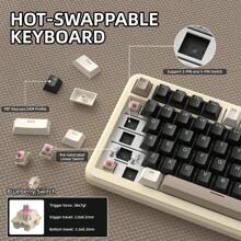 ATTACK SHARK X85PRO Wireless Mechanical Keyboard With TFT Display & Knob, 75% QMK Gasket-Mounted Gaming Keyboard, 2.4G/BT/USB-C Wired,Hot Swappable Linear Switch, 4000mAh,NKRO, RGB - 起司白 - 查看 6