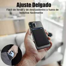 Tarjetero Cartera Magsafe Piel Magnética Wallet Para iPhone - Negro - Ver 5