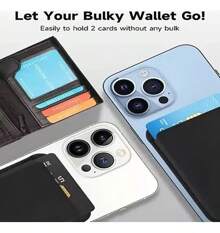 Tarjetero Cartera Magsafe Piel Magnética Wallet Para iPhone - Negro - Ver 7